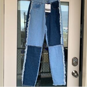 Ragged Priest Patchwork Blue Women Jeans
